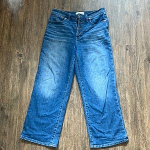 Madewll slim wide-leg crop jeans size 28